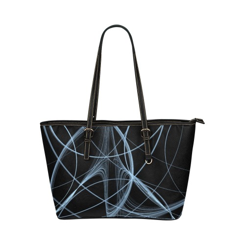Geometric Space Leather Tote Bag/Small (Model 1651)