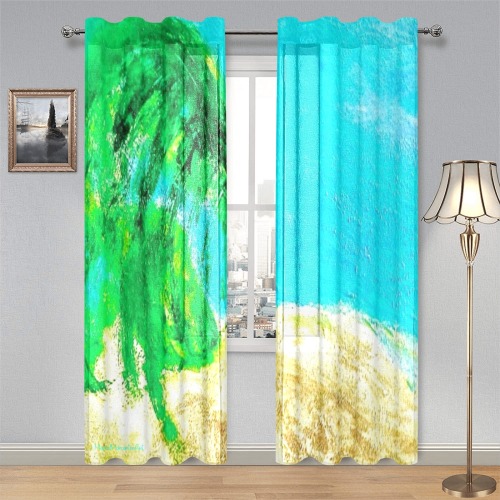 The Beach Collection Gauze Curtain 28"x84" (Two-Piece)