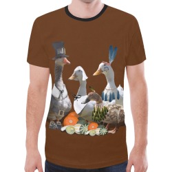 Pilgrim Ducks Thanksgiving New All Over Print T-shirt for Men (Model T45)