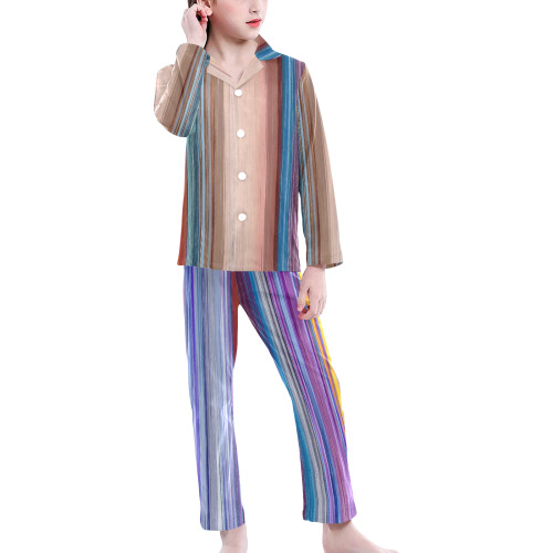 Altered Colours 1537 Big Girls' V-Neck Long Pajama Set