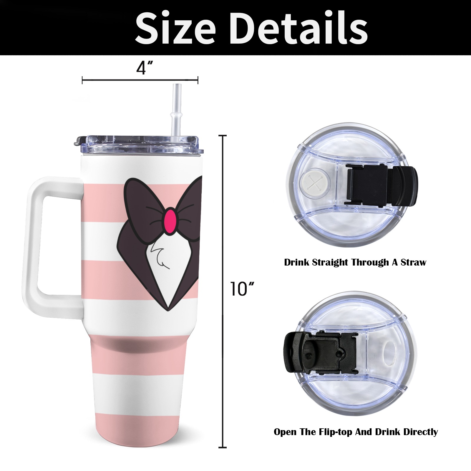 Angel Tumbler suit 40oz 40oz Tumbler with White Handle