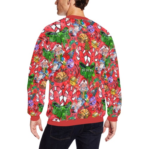 Hohoho Christmas by Nico Bielow All Over Print Crewneck Sweatshirt for Men (Model H18)