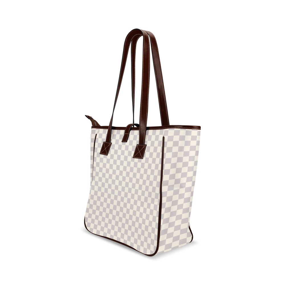 Gray and Cream Classic Tote Bag (Model 1644)