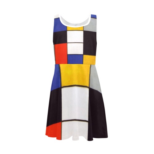 Composition A by Piet Mondrian Girls' Sleeveless Sundress (Model D56)