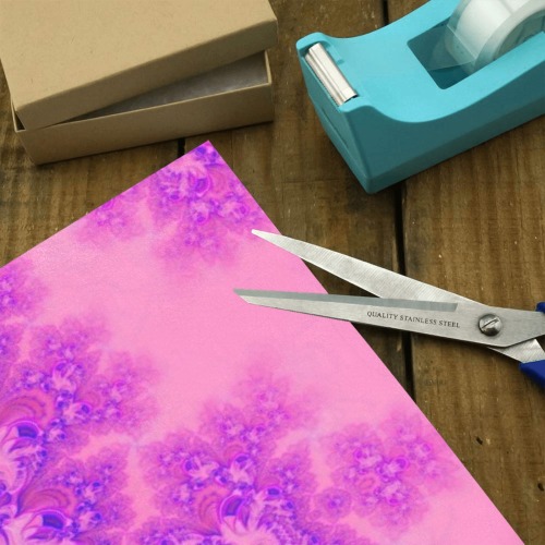 Purple and Pink Hydrangeas Frost Fractal Gift Wrapping Paper 58"x 23" (2 Rolls)
