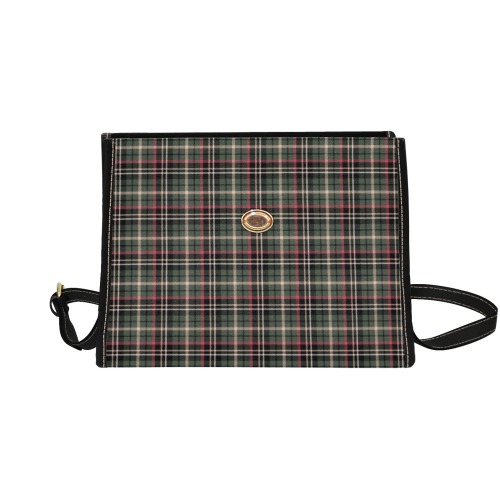 Classic Plaid Waterproof Canvas Bag-Black (All Over Print) (Model 1641)