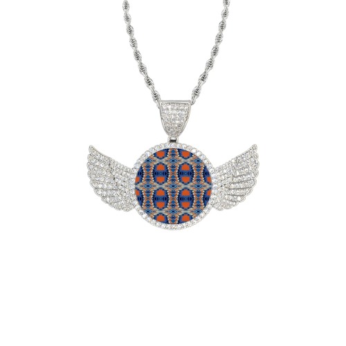 2022 Wings Silver Photo Pendant with Rope Chain