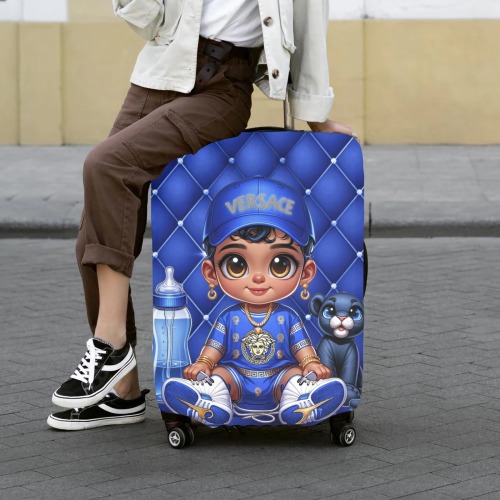 bby boi blue Luggage Cover/Extra Large 28"-30"