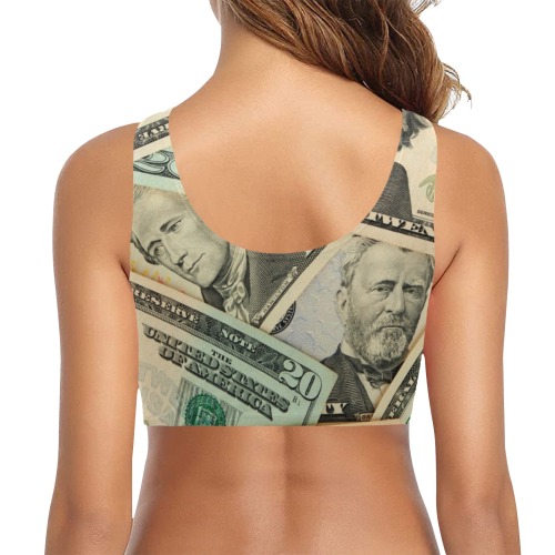 US PAPER CURRENCY Chest Bowknot Bikini Top (Model S33)