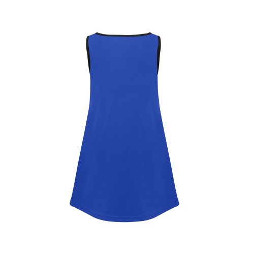 color Egyptian blue Girls' Sleeveless Dress (Model D58)