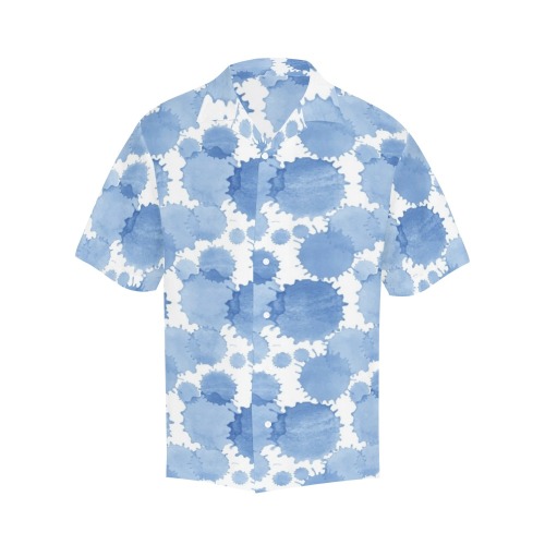 Blue Paint Splatter Hawaiian Shirt (Model T58)