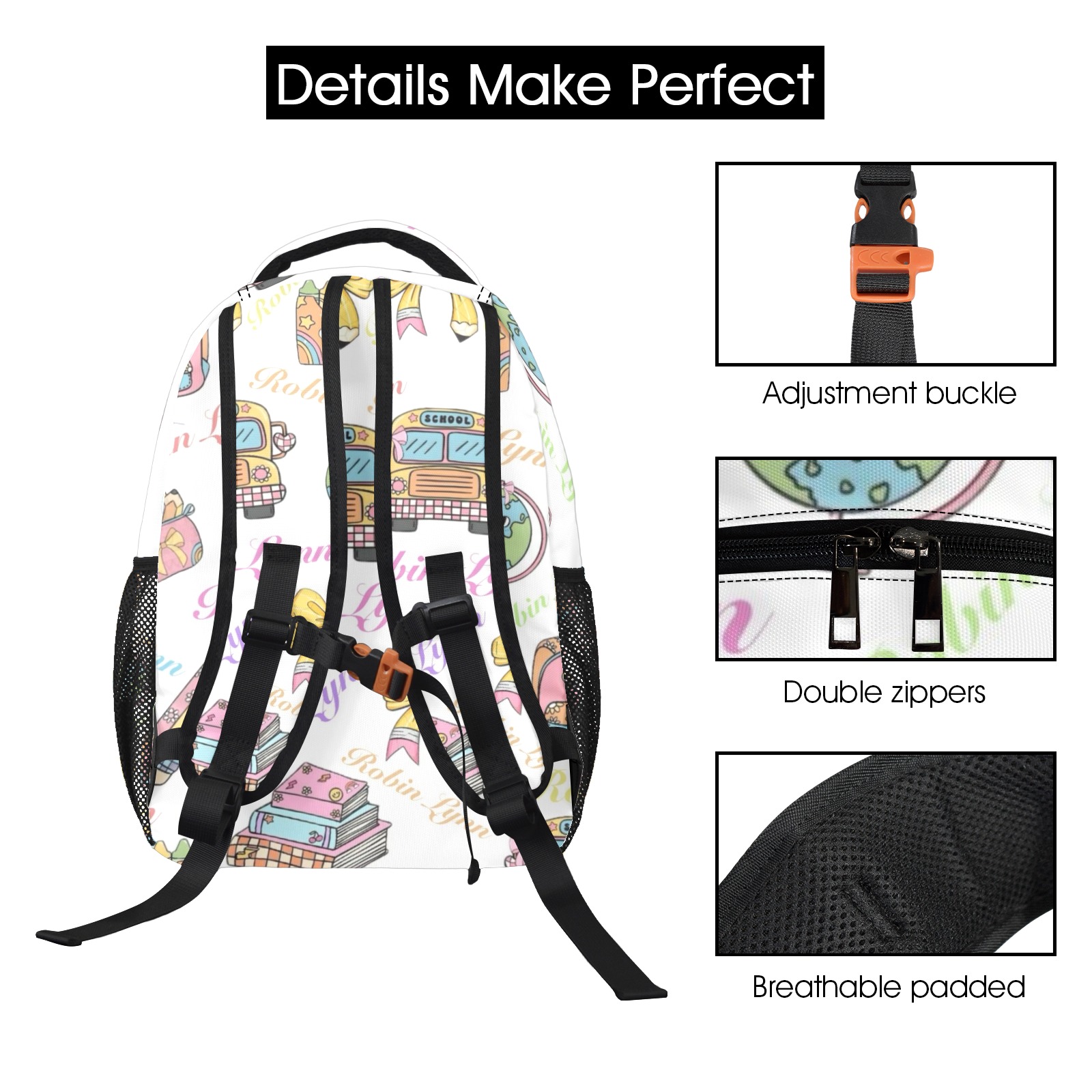 robin backpack 17-inch All Over Print Casual Backpack