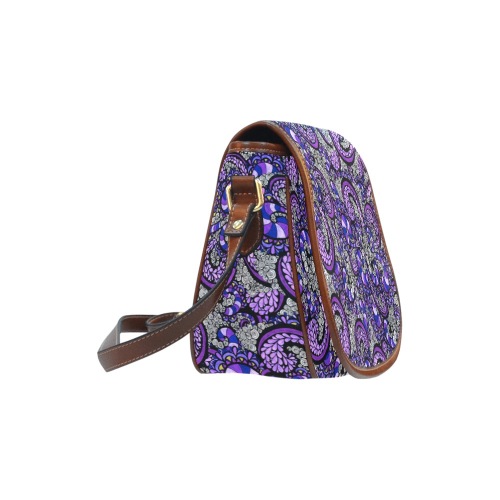 Purple Pulse Saddle Bag/Small (Model 1649) Full Customization