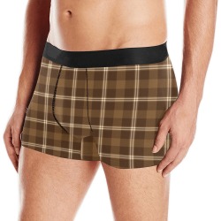 Brown Plaid Men's All Over Print Boxer Briefs (Model L10)