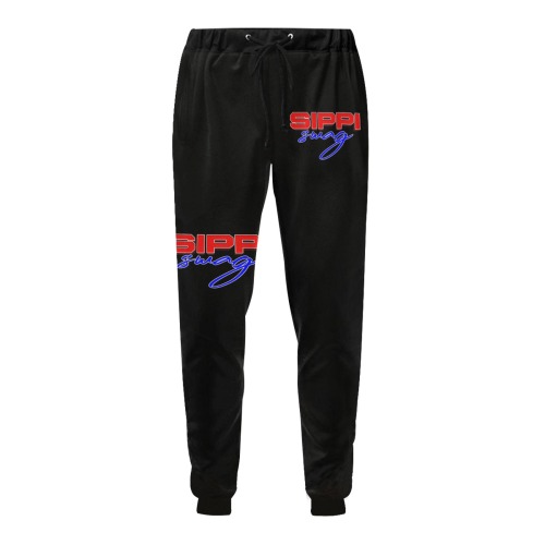 Sippi Swag Black Men's All Over Print Sweatpants (Model L11)