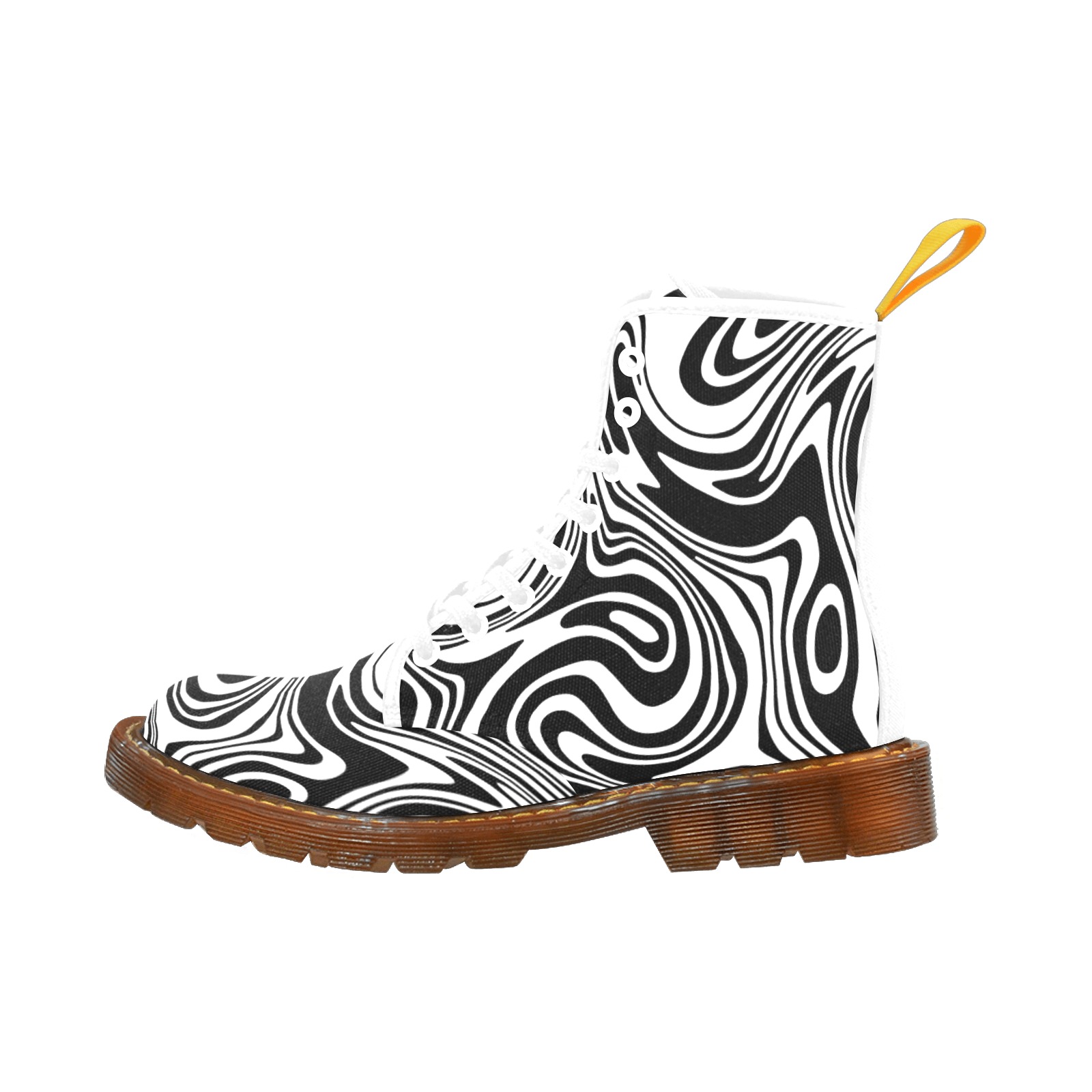 Black and White Marble Martin Boots For Women Model 1203H