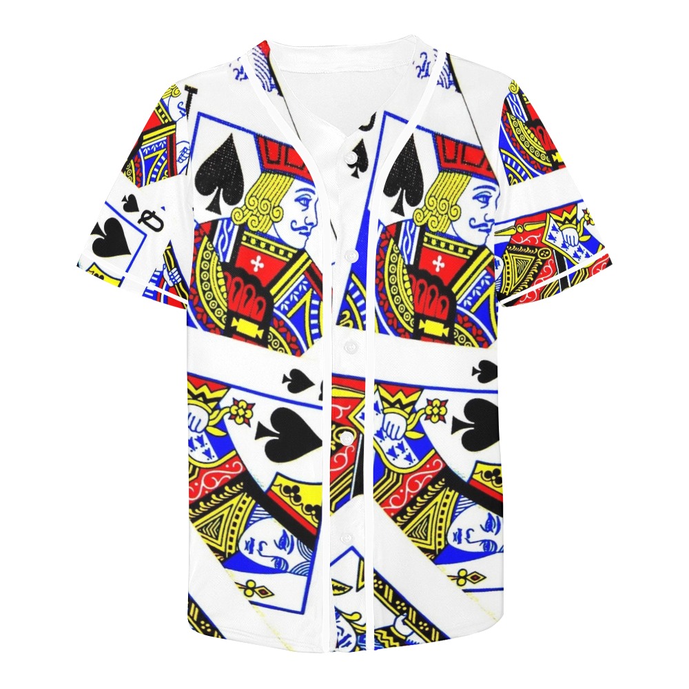 PLAYING CARDS-2 All Over Print Baseball Jersey for Men (Model T50)