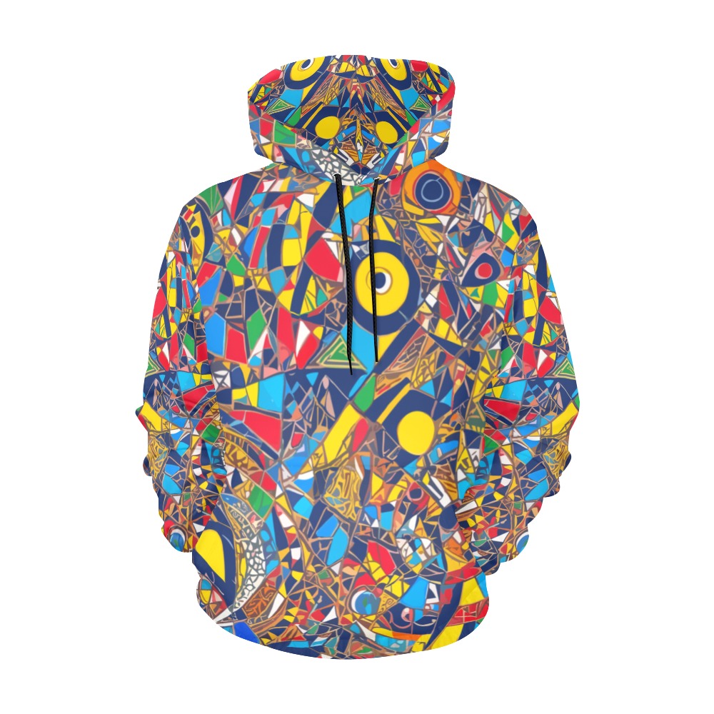 Modernist version of an African themed pattern. All Over Print Hoodie for Men (USA Size) (Model H13)
