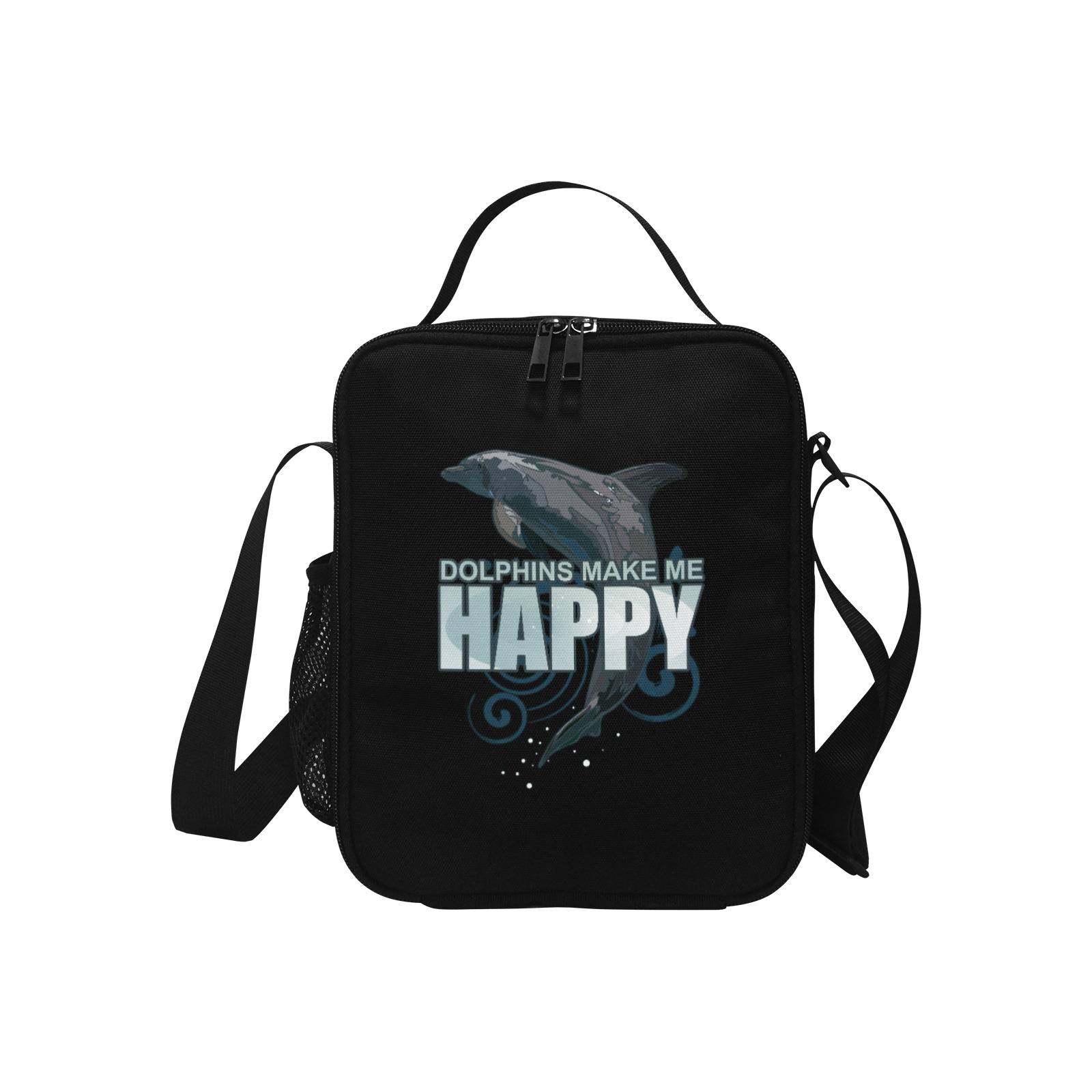 Dolphins Make Me Happy All Over Print Crossbody Lunch Bag for Kids (Model 1722)