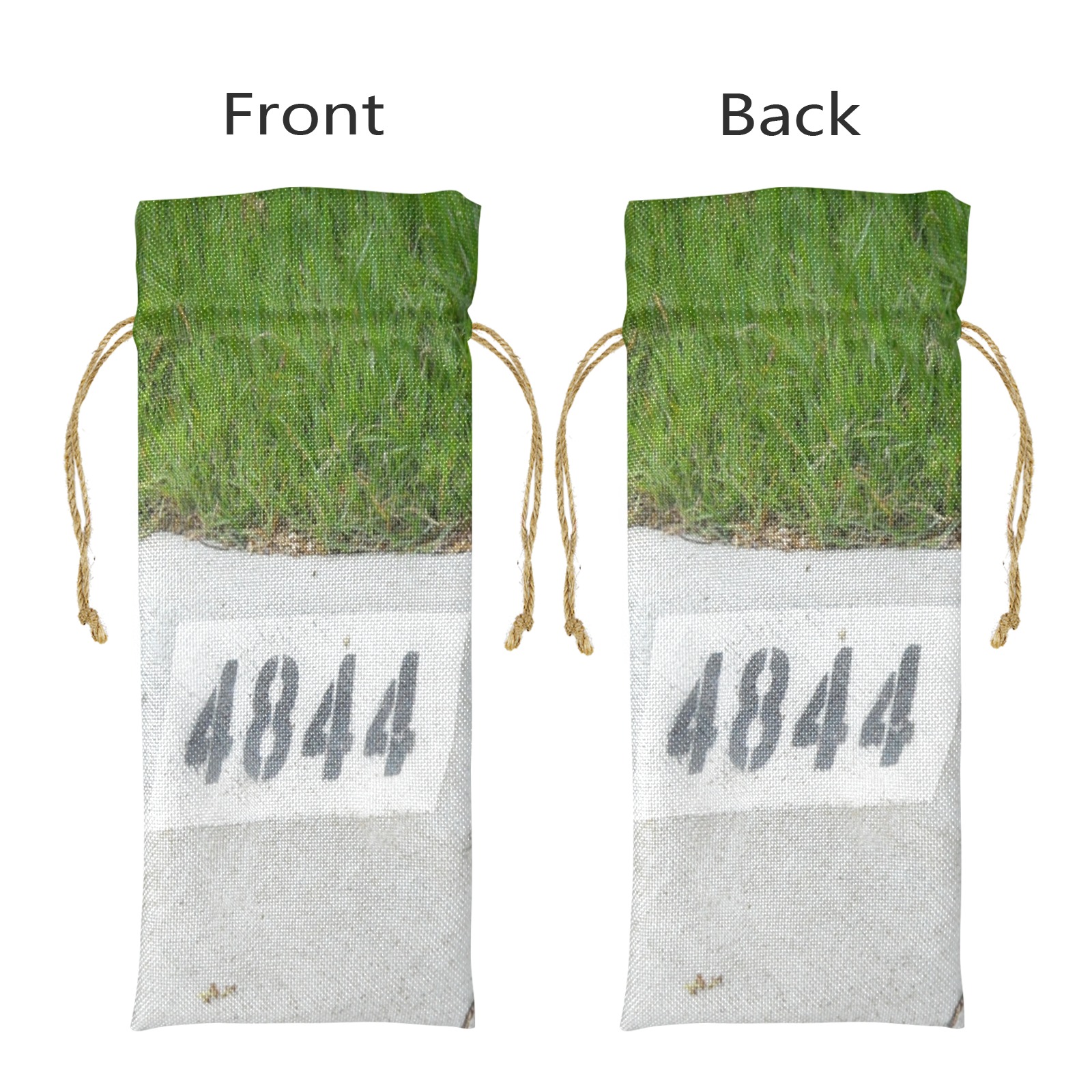 Street Number 4844 Linen Wine Bottle Bag