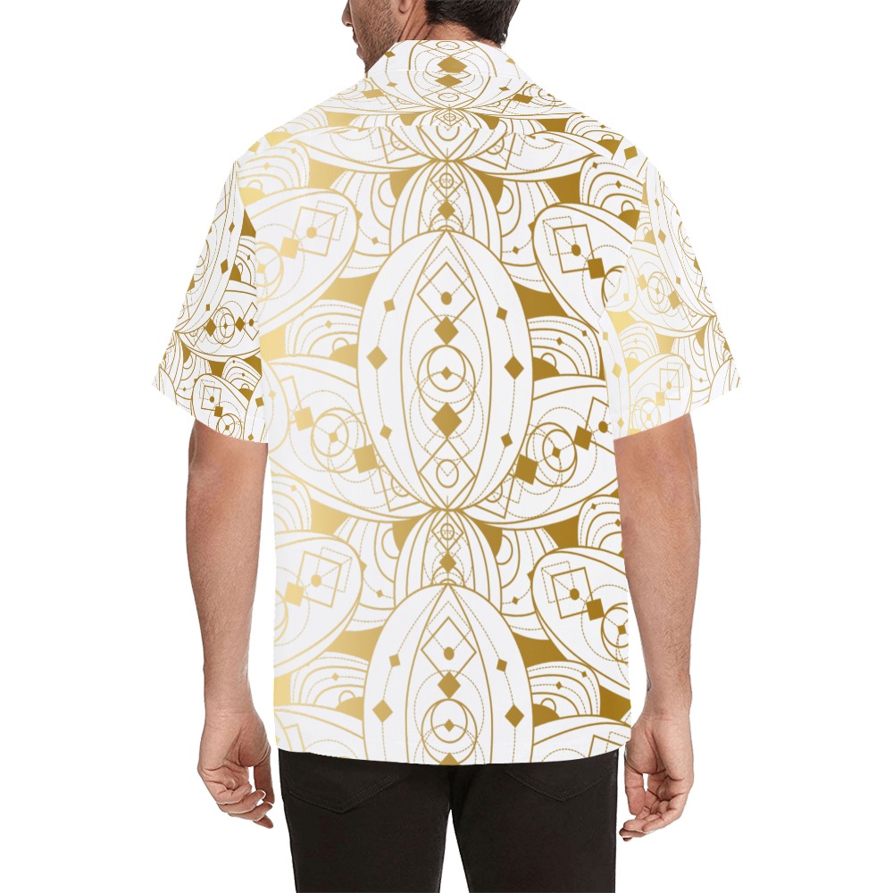 Lotuses Line Pattern Hawaiian Shirt (Model T58)