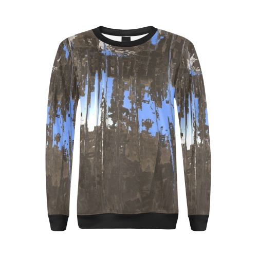 glitch nature All Over Print Crewneck Sweatshirt for Women (Model H18)
