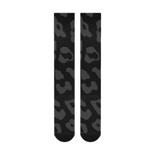 Leopard Print Black Over-The-Calf Socks