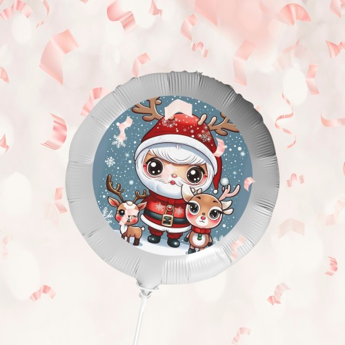 Santa and Reindeer 2 Foil Balloon (18inch)