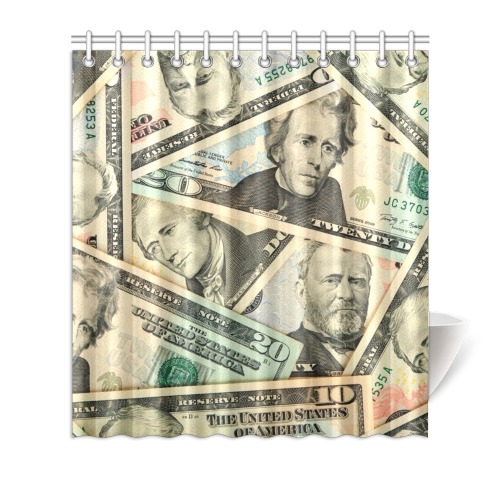US PAPER CURRENCY Shower Curtain 66"x72"