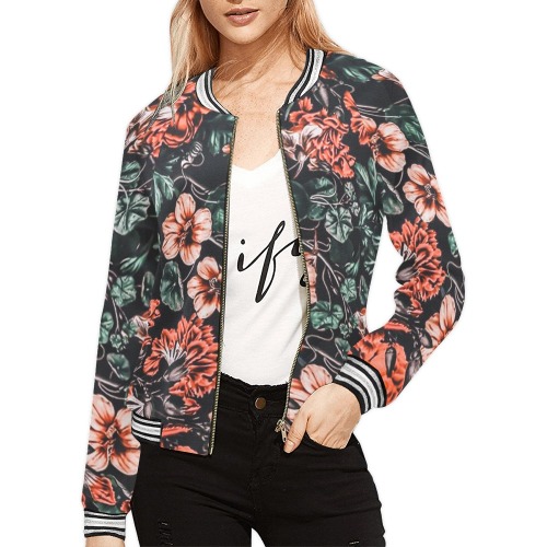 Cold Flower summer All Over Print Bomber Jacket for Women (Model H21)