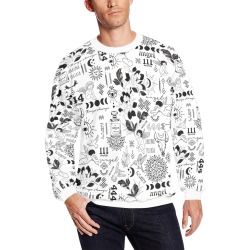 Positive pattern tattoos BW All Over Print Crewneck Sweatshirt for Men (Model H18)