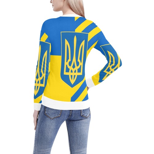 UKRAINE Women's All Over Print V-Neck Sweater (Model H48)