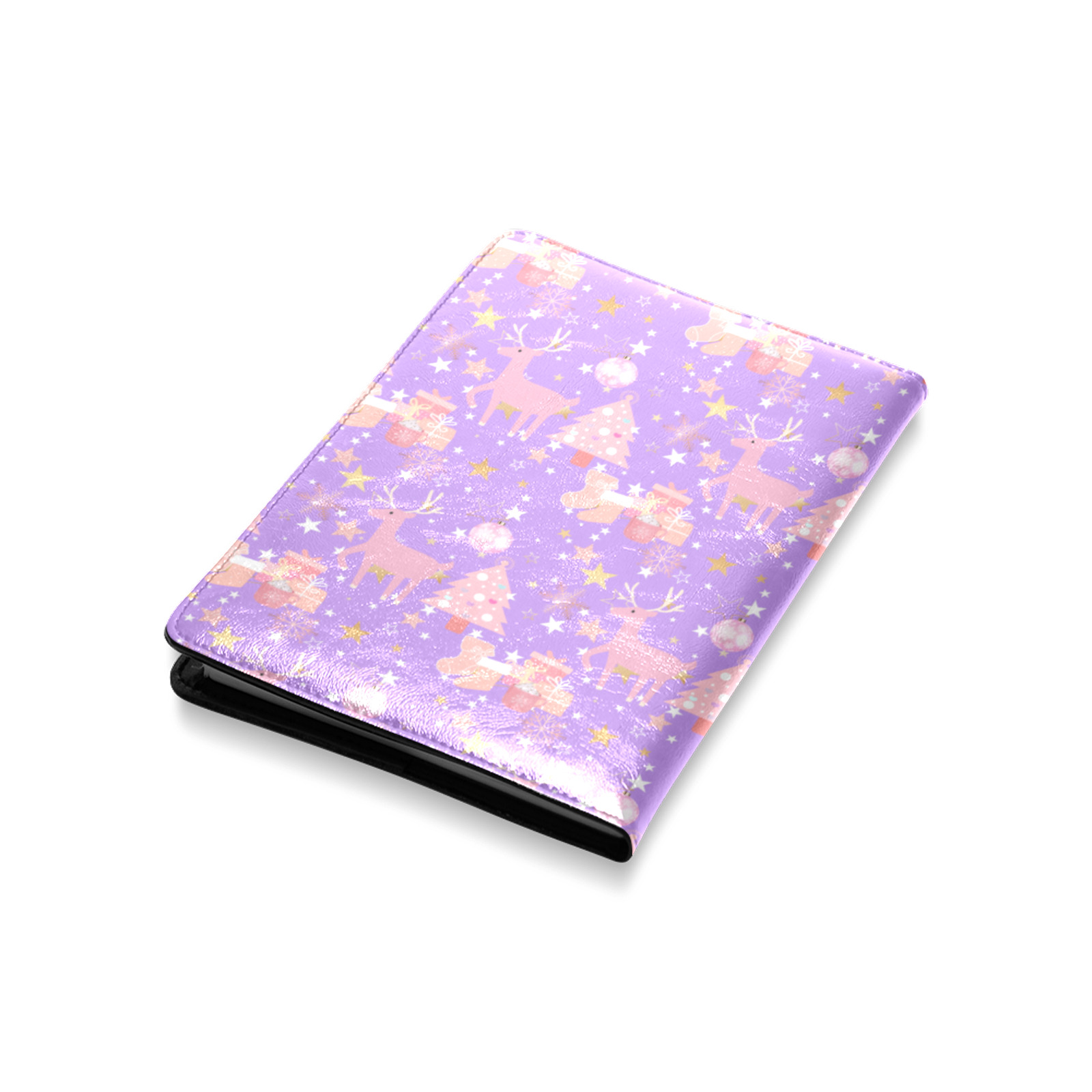 Pink and Purple and Gold Christmas Design Custom NoteBook A5