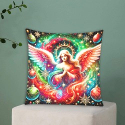 Christmas angel Custom Zippered Pillow Cases 16"x16" (Two Sides)