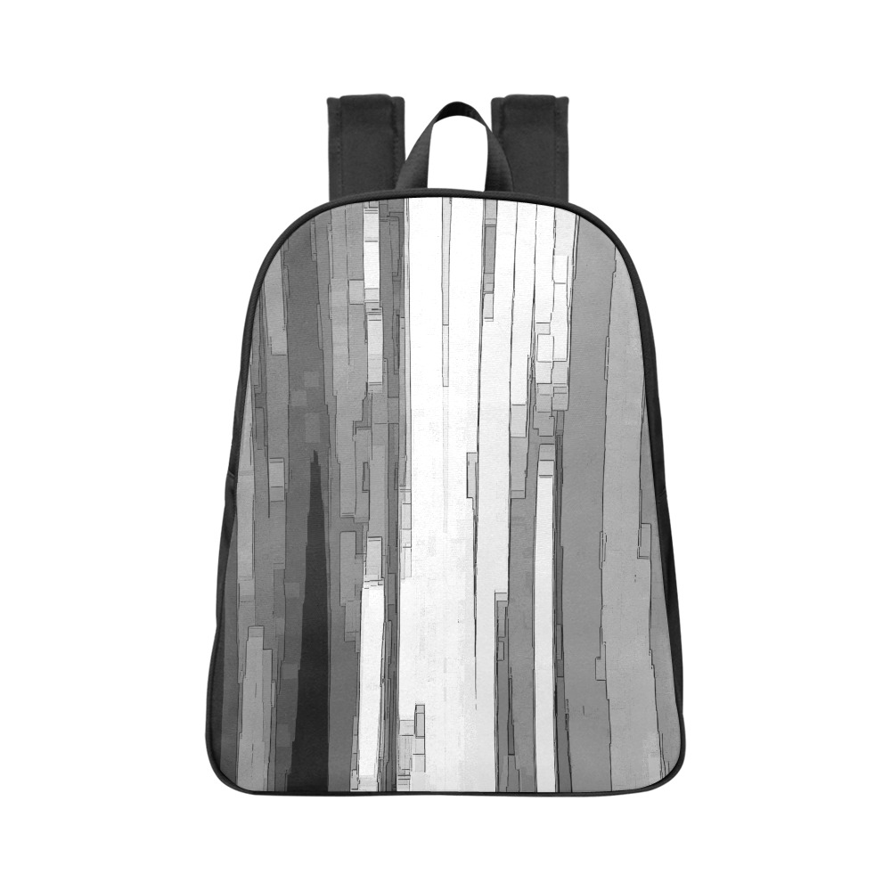 Greyscale Abstract B&W Art Fabric School Backpack (Model 1682) (Large)