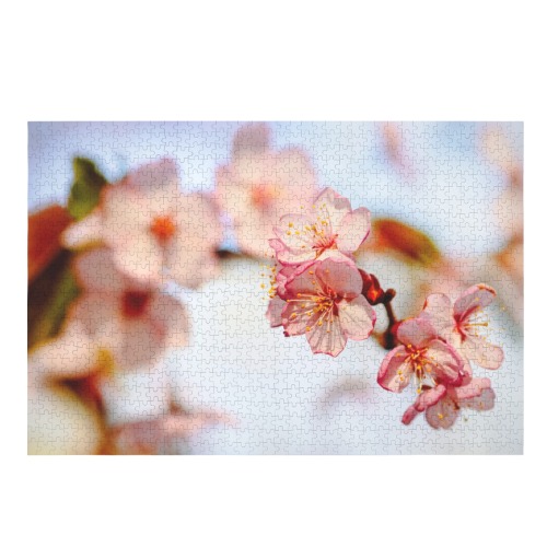 Stunning natural composition of sakura flowers. 1000-Piece Wooden Jigsaw Puzzle (Horizontal)
