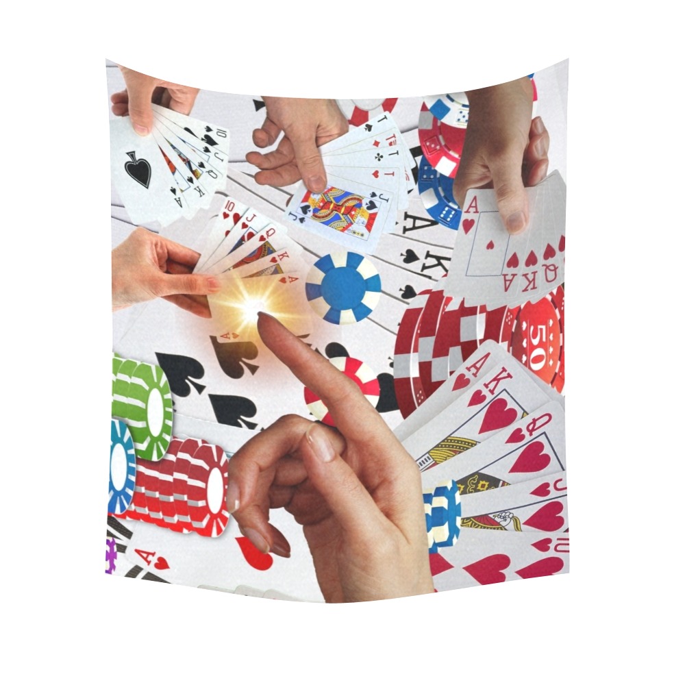 POKER NIGHT TOO Cotton Linen Wall Tapestry 60"x 51"