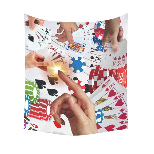POKER NIGHT TOO Cotton Linen Wall Tapestry 60"x 51"