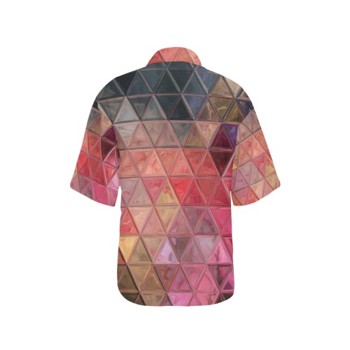 mosaic triangle 3 All Over Print Hawaiian Shirt for Women (Model T58)