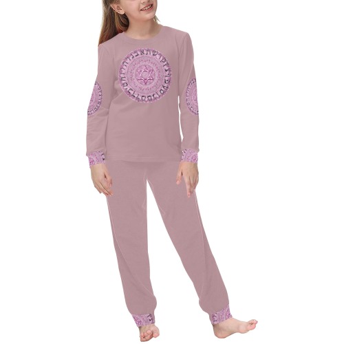 old pink Kids' All Over Print Pajama Set