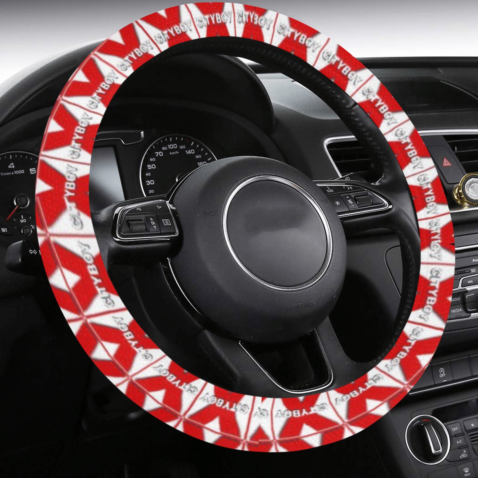 CITYBOY NYC print Steering Wheel Cover with Anti-Slip Insert