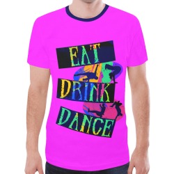 Eat Drink Dance Breakdance - Pink New All Over Print T-shirt for Men (Model T45)