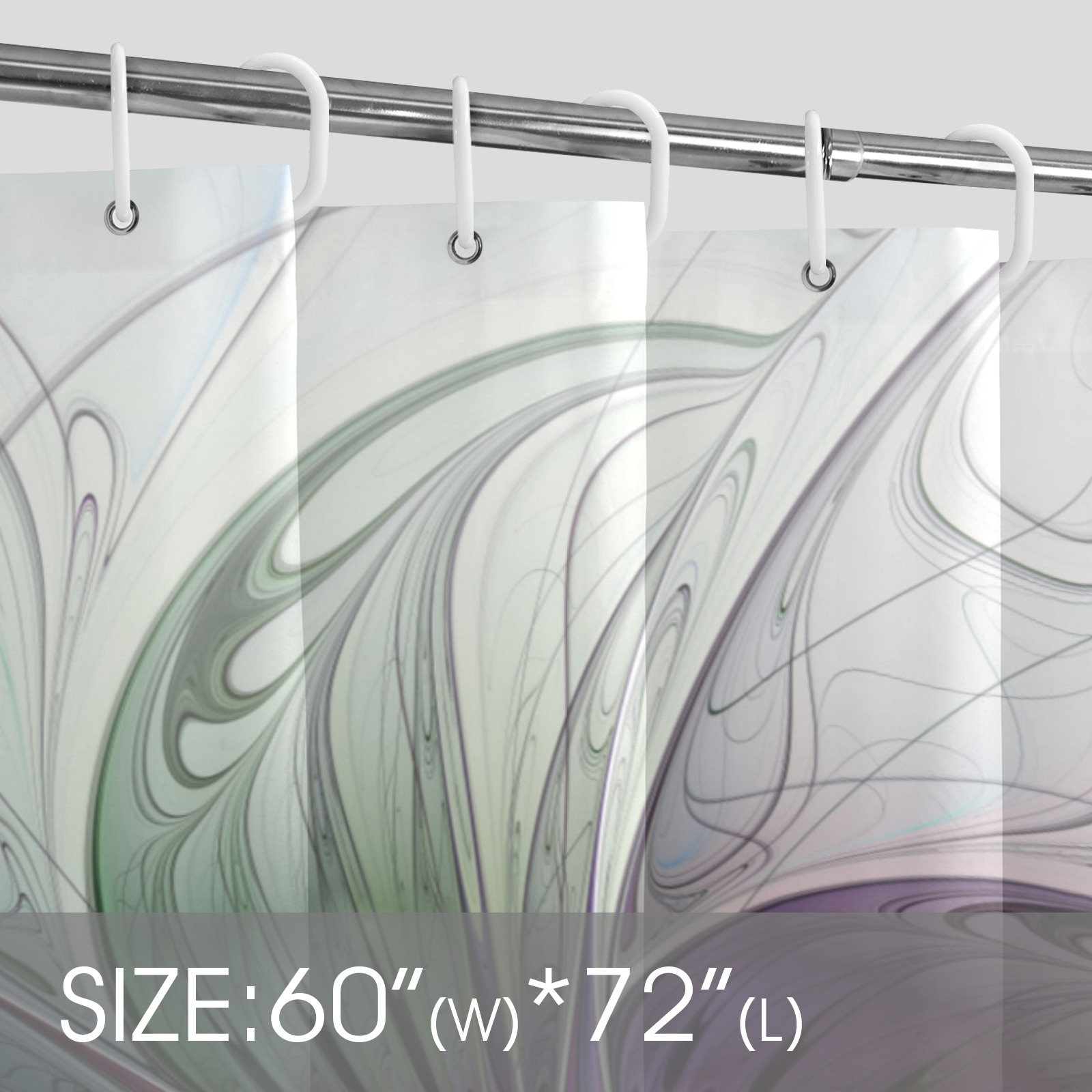 Colorful Abstract Flower Modern Floral Fractal Art Shower Curtain 60"x72"