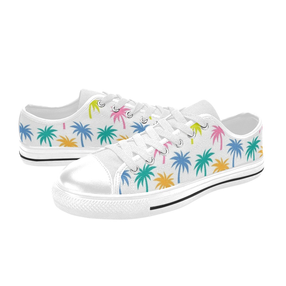 Cute Palm Trees Low Top Canvas Shoes for Kid (Model 018)