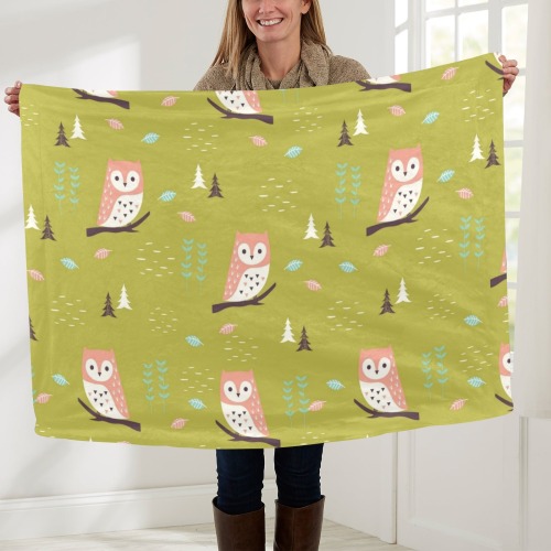 Owls Baby Blanket - Large 40x50 Baby Blanket 40"x50"