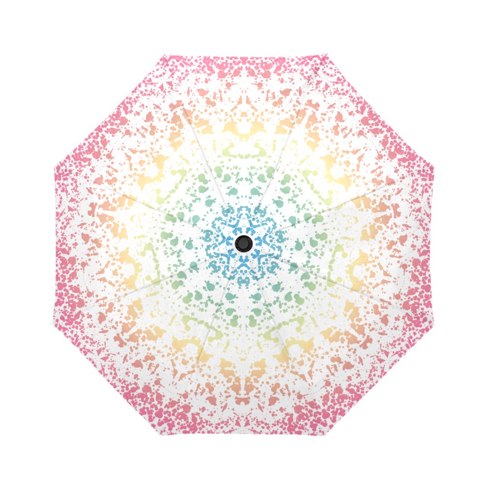 Ô Pastel Sponged Spectrum on White Auto-Foldable Umbrella (Model U04)