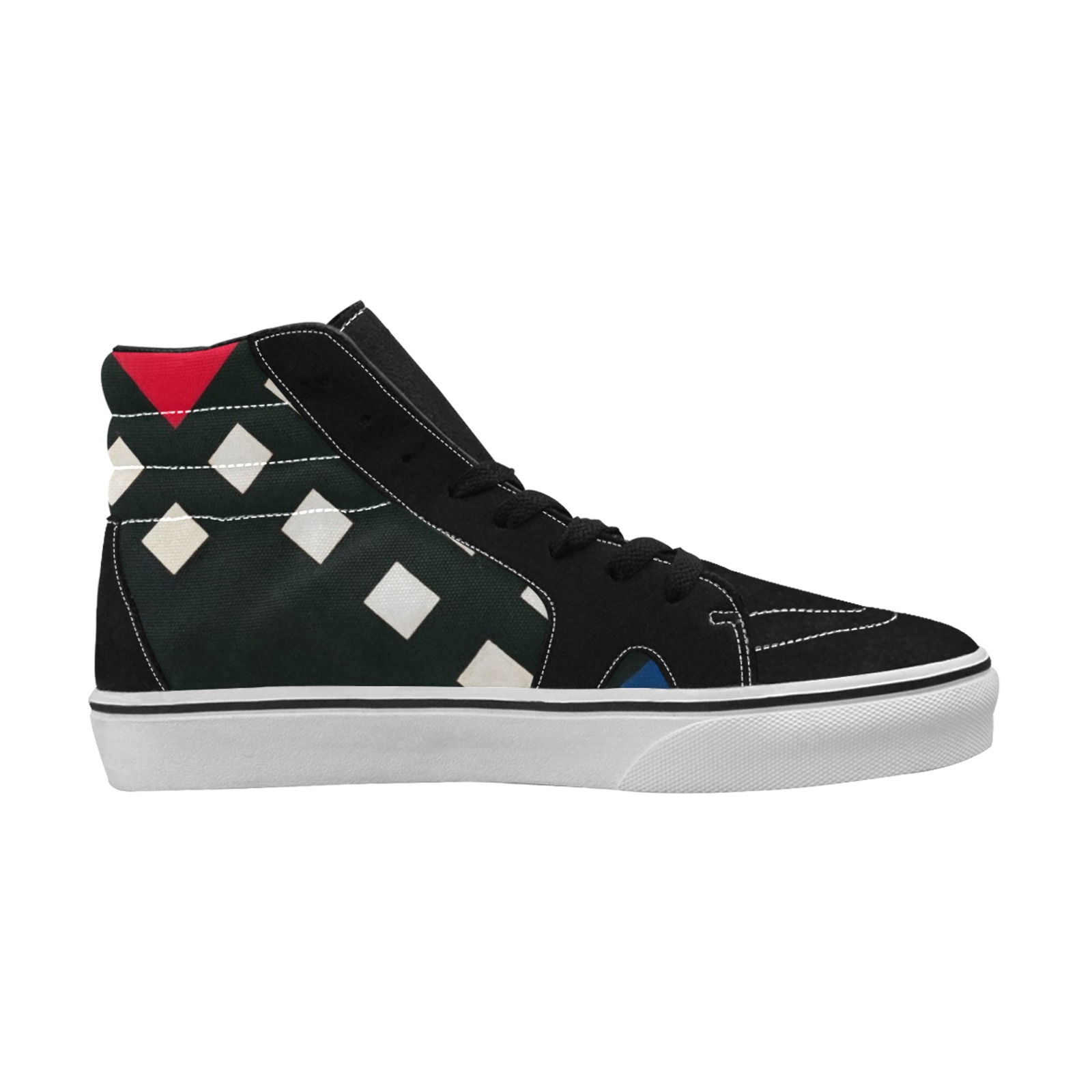 Counter-composition XV by Theo van Doesburg- Women's High Top Skateboarding Shoes (Model E001-1)