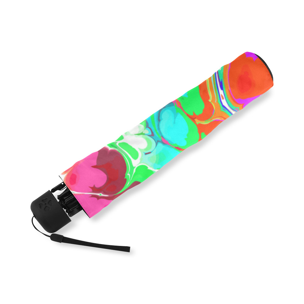 Psychedelic Abstract Marble Artistic Dynamic Paint Art Foldable Umbrella (Model U01)