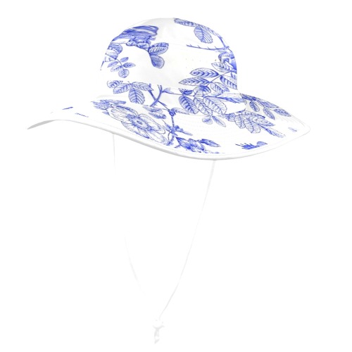 TOILE DE JOUY BLUE 6 Wide Brim Bucket Hat