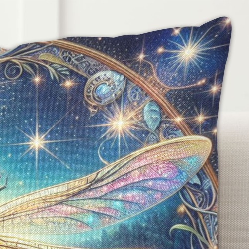 Dragonfly Sparkle Linen Zippered Pillowcase 18"x18"(Two Sides&Pack of 2)